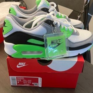 Nike Air Max 90 particle grey/white/lime green